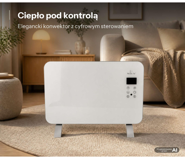 Mission Air Grzejnik konwektorowy PORTO WiFi 1000W Biały - 1590295 - zdjęcie 11